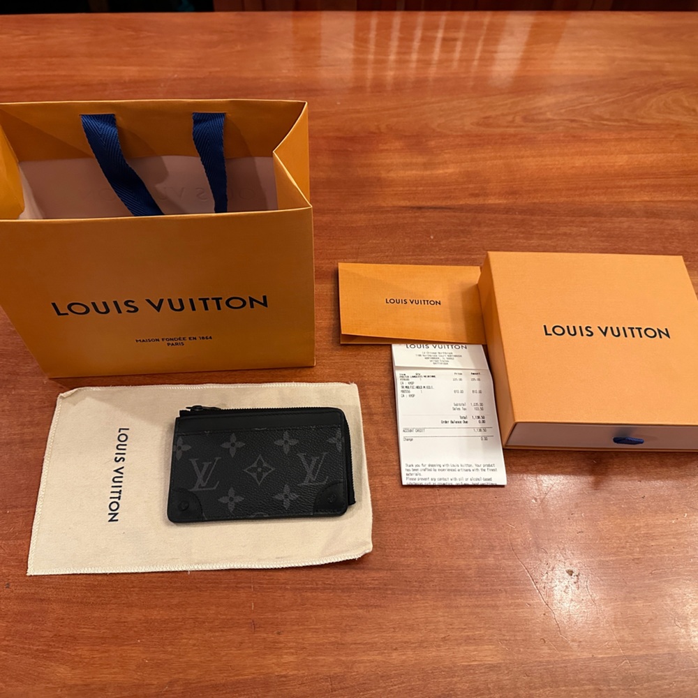 NEW Louis Vuitton Mens Eclipse Multi Card Holder Trunk M80556 + Original Receipt - Picture 1 of 9
